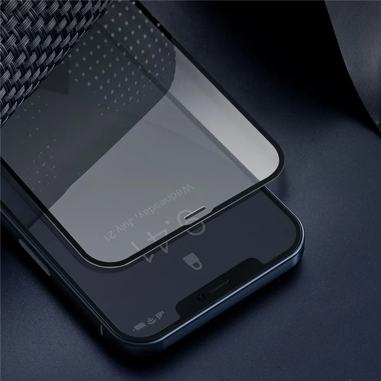 BASEUS 2 PCS 0,23 mm Pellicole in Vetro Temperato Curvo a Copertura Totale per iPhone 12 5,4 pollici - Nero