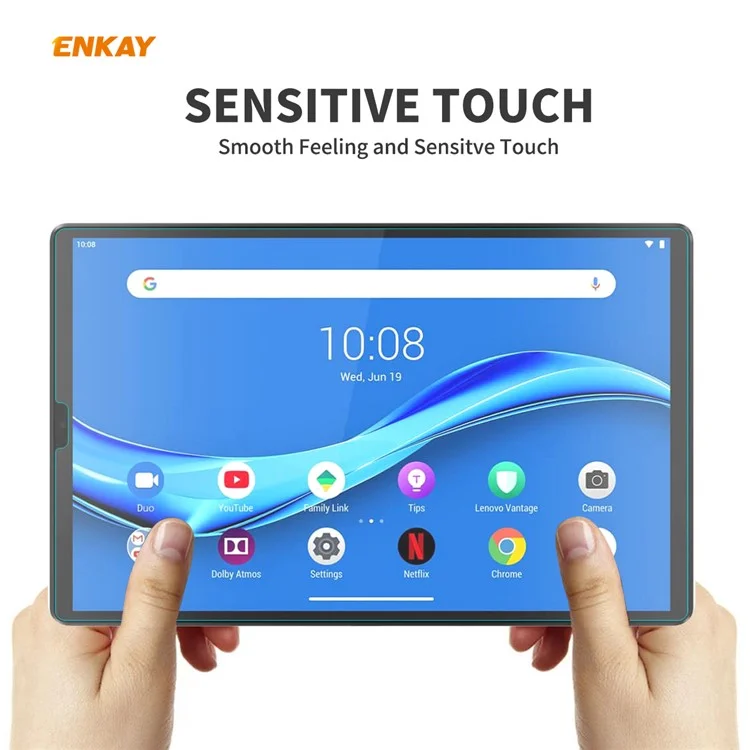 ENKAY 2Stk/Set 0,33mm 9H 2,5D Bogenrand Gehärtetes Glas Displayschutzfolie für Lenovo Tab M10 Plus 10,3 TB-X606F/Tab K10