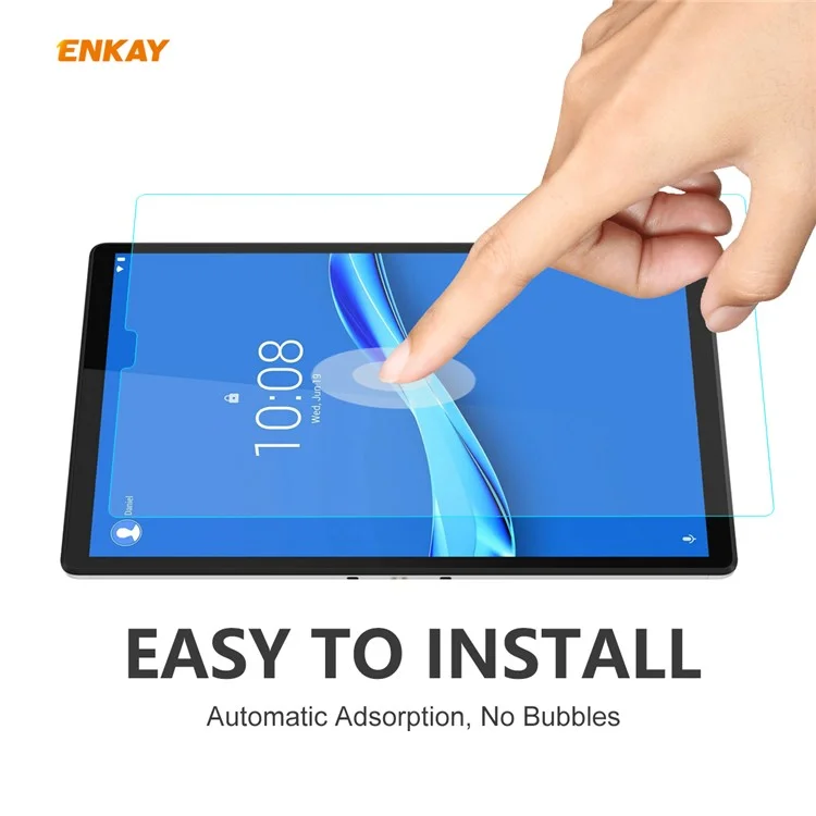 ENKAY 2Stk/Set 0,33mm 9H 2,5D Bogenrand Gehärtetes Glas Displayschutzfolie für Lenovo Tab M10 Plus 10,3 TB-X606F/Tab K10