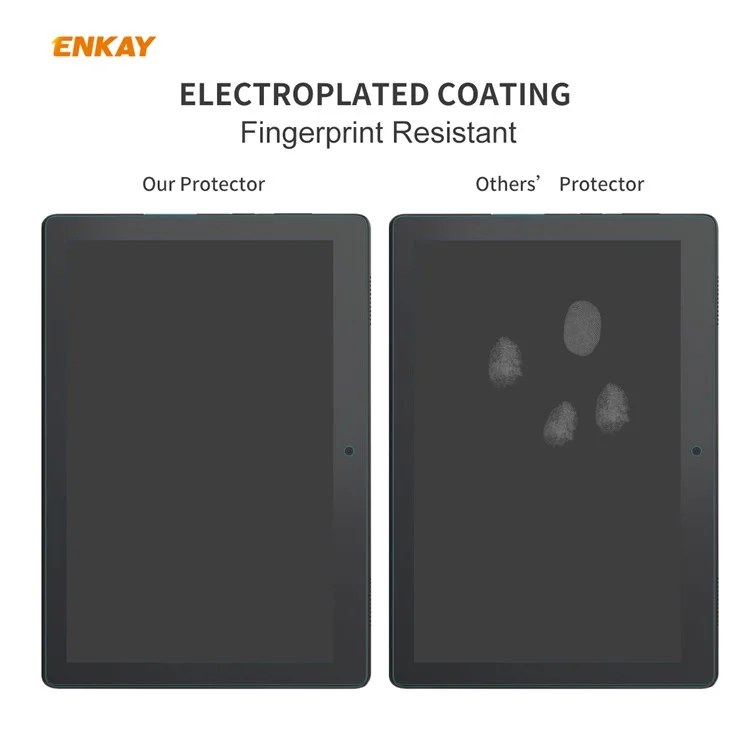 ENKAY Película de vidrio templado de 0,33 mm, 9H, 2,5D, borde curvo para la Lenovo Smart Tab M10 de 10,1 pulgadas 