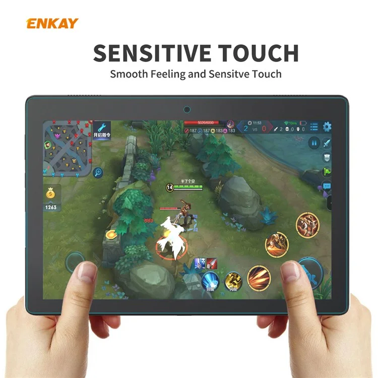ENKAY Película de vidrio templado de 0,33 mm, 9H, 2,5D, borde curvo para la Lenovo Smart Tab M10 de 10,1 pulgadas 