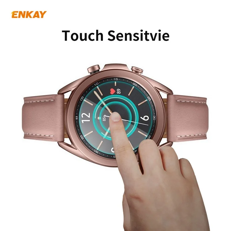 HAT PRINCE 2 Pcs/Set 0.2mm 9H 2.15D Arc Edge Tempered Glass Watch Screen Film for Samsung Galaxy Watch 3 41mm