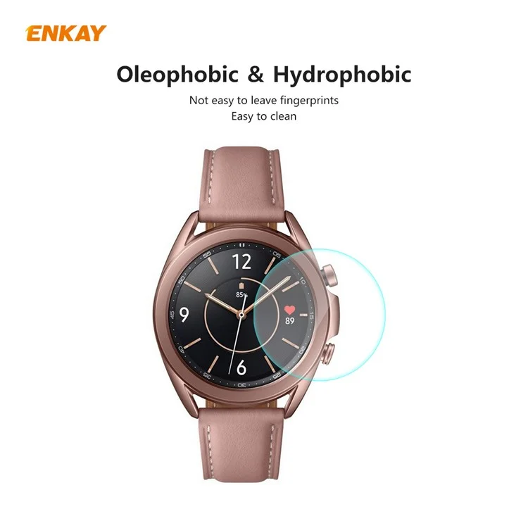 HAT PRINCE 2 Pcs/Set 0.2mm 9H 2.15D Arc Edge Tempered Glass Watch Screen Film for Samsung Galaxy Watch 3 41mm