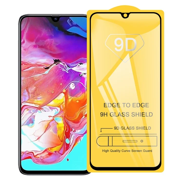 9D Cubierta Completa Protector de Pantalla de Vidrio Templado Para Samsung Galaxy A70