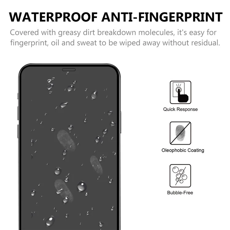 Protecteur D'écran de Bord Noir Pour Iphone 12 Pro / 12 6,1 Pouces, Couverture Complète Gale Complète 9h Film en Verre Trempé Anti-explosion