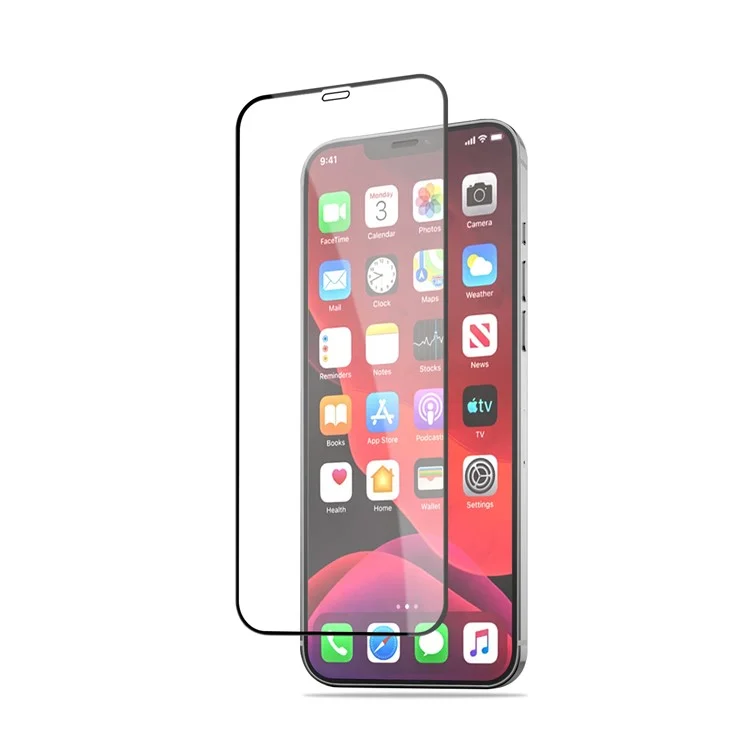 MOCOLO Silk Print HD Vidro Temperado Adesivo Completo Cobertura Total de Tela Protector para iPhone 12 5.4 polegadas - Preto