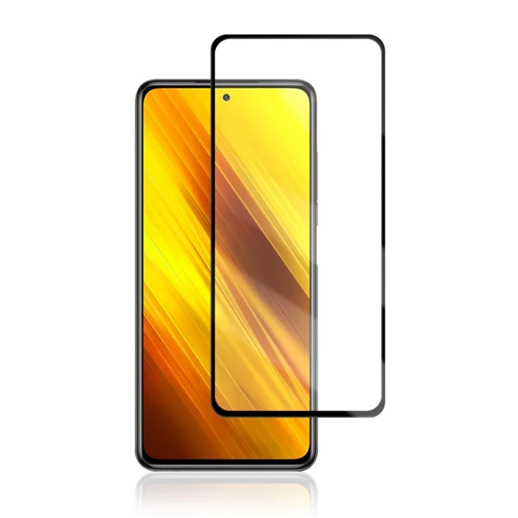 Mocolo Anti-explosion-temperaturglas Für Xiaomi Poco X3 NFC / Poco X3 / X3 Pro, Doppelverteidigung Voller Größe Voller Kleber Seidendruck HD Clear Film - Schwarz