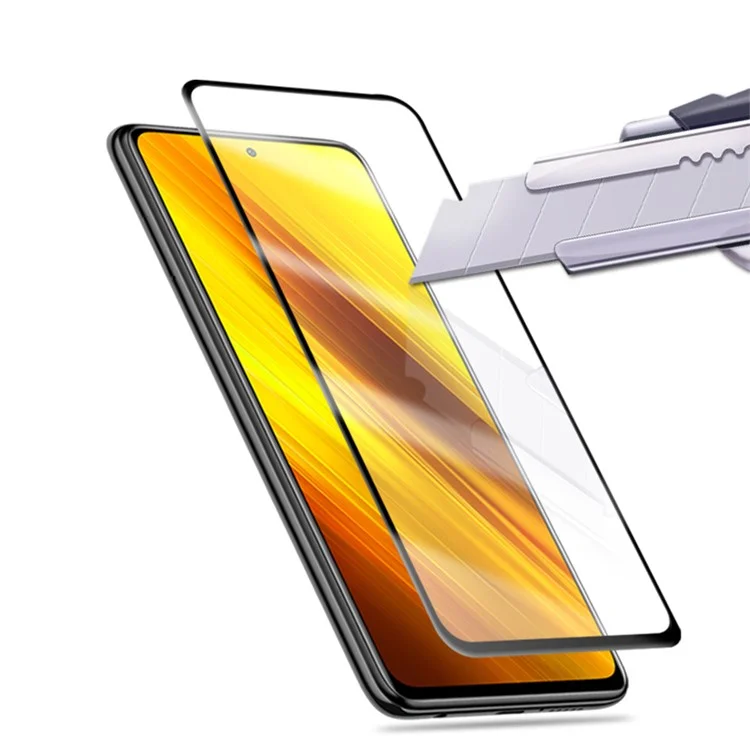 MOCOLO Anti-explosion Tempered Glass for Xiaomi Poco X3 NFC / Poco X3 / X3 Pro, Double Defense Full Size Full Glue Silk Printing HD Clear Film - Negro