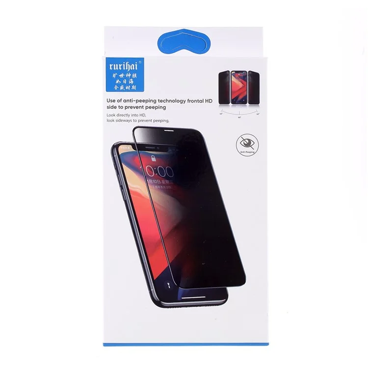 RURIHAI 0.26mm 360 Degrees Privacy Anti-peep Full Glue Full Screen Tempered Glass Screen Protector for iPhone X/11 Pro 5.8 inch