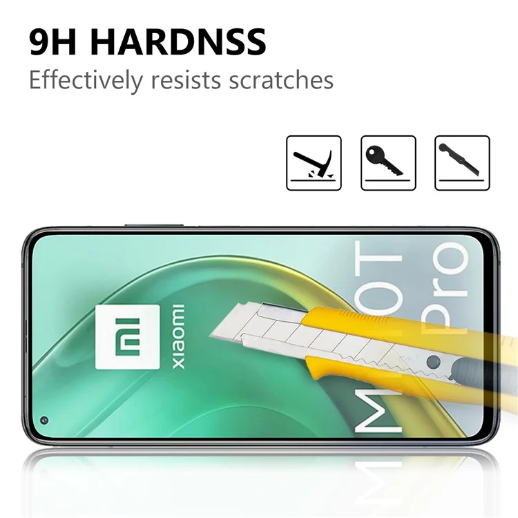 Vollständiger Glue-Vollgrößen-Tempered-Glass-Bildschirmschutz für Xiaomi Mi 10T Pro 5G - Schwarz