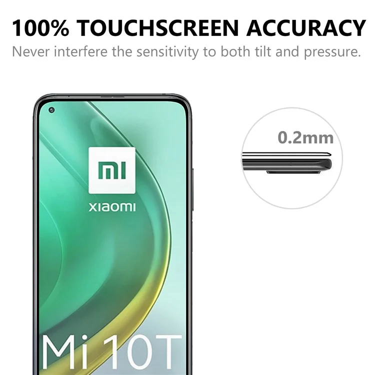 Colle Colle Taille De La Taille D'écran En Verre Trempé De Xiaomi Mi 10T Pro 5g - Noir