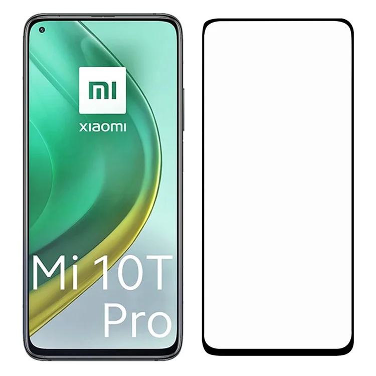 Полный Клей Полный Размер Закаленного Стекла Protector Для Xiaomi Mi 10T Pro 5G - Чернить