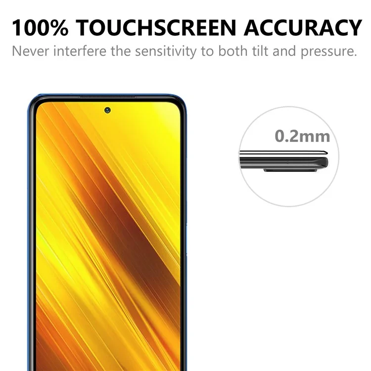 Protecteur d'écran en verre trempé Pleine Colle Taille Réelle pour Xiaomi Poco X3 NFC/Poco X3 - Noir