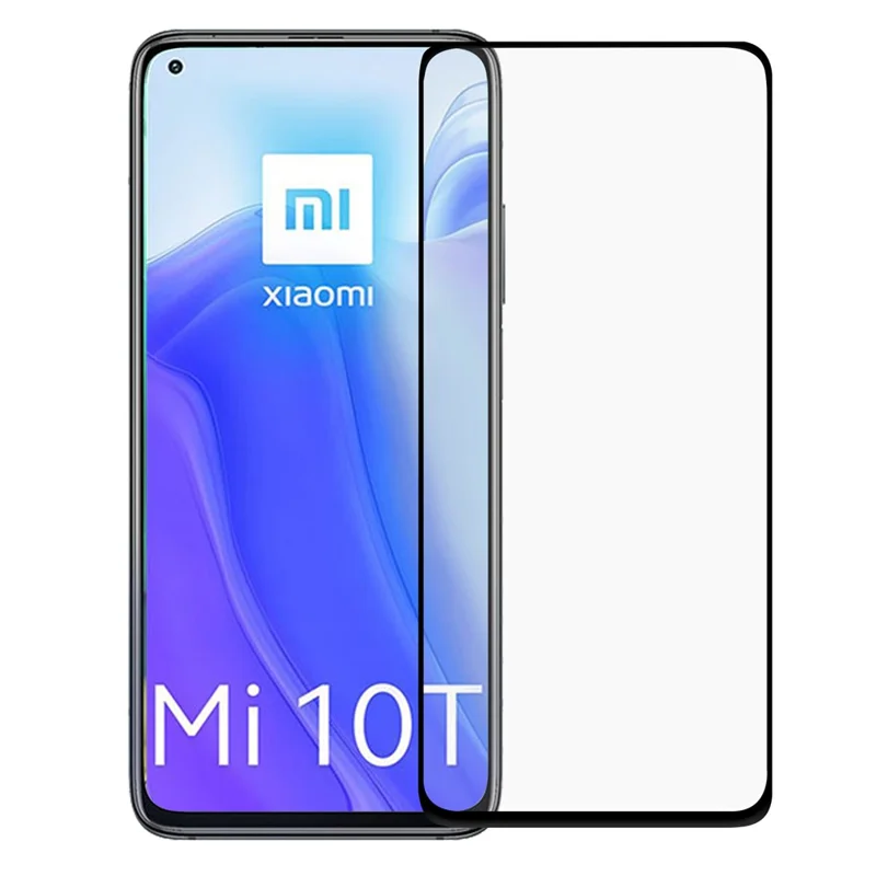 Complete Covering Tempered Glass Screen Protector for Xiaomi Mi 10T 5G Full Glue Black Edges