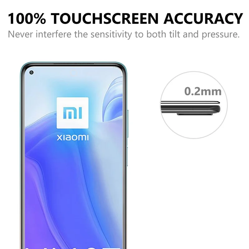 Complete Covering Tempered Glass Screen Protector for Xiaomi Mi 10T 5G Full Glue Black Edges