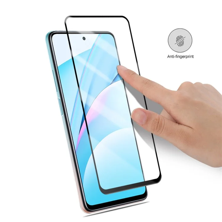 MOCOLO Full Glue Full Cover Silk Printing Tempered Glass Screen Protector for Xiaomi Mi 10T Lite 5G/Redmi Note 9 Pro 5G/Mi 10i 5G - Negro
