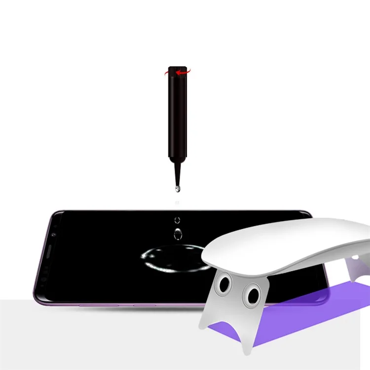 MOCOLO 3D Curved [UV Light Irradiation] Tempered Glass UV Film für Samsung Galaxy S9+ G965 / S8+ G955