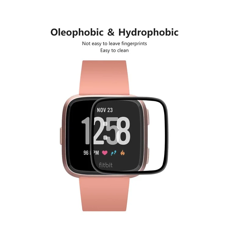 ENKAY HAT PRINCE 3D PC Rand + PMMA Vollbildschirm-Schutzfolie für Fitbit Versa 3/Fitbit Sense