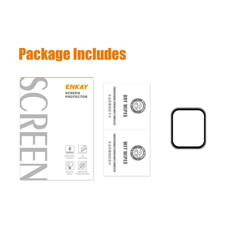 Per Apple Watch SE (2023) / SE (2022) / SE / 6 / 5 / 4 40mm ENKAY HAT PRINCE 0.2mm 9H Full Size Tempered Glass Screen Shield [3D Aluminum Alloy Edge]