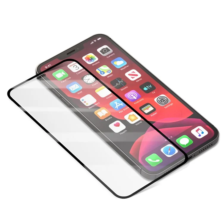 MOCOLO Full Coverage Tempered Glass Film für iPhone 12/12 Pro Bildschirmschutz Vollverklebung Schwarz