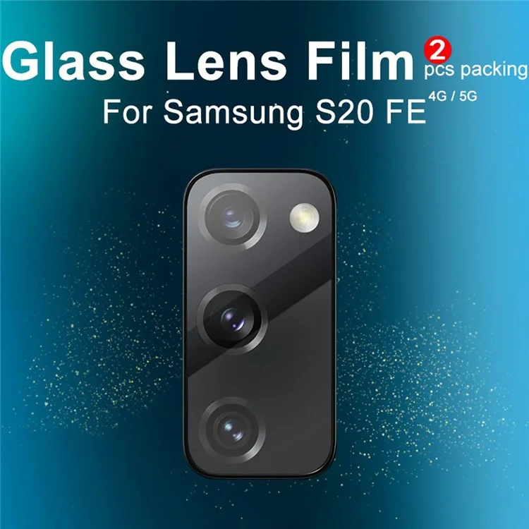 IMAK Pour Samsung Galaxy S20 FE / S20 Fan Edition / S20 FE 5g / S20 Édition de Ventilateur 5g / S20 Lite / S20 fe 2022 2pcs / Pack Clear Glass Camera Lens Film