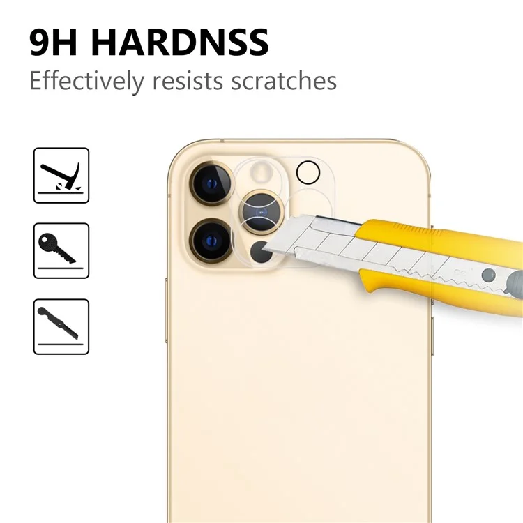 Pour iPhone 12 Pro 2.5D 9H Arc Edge Protecteur d'Écran en Verre Trempé + Film de Protection pour Objectif Caméra