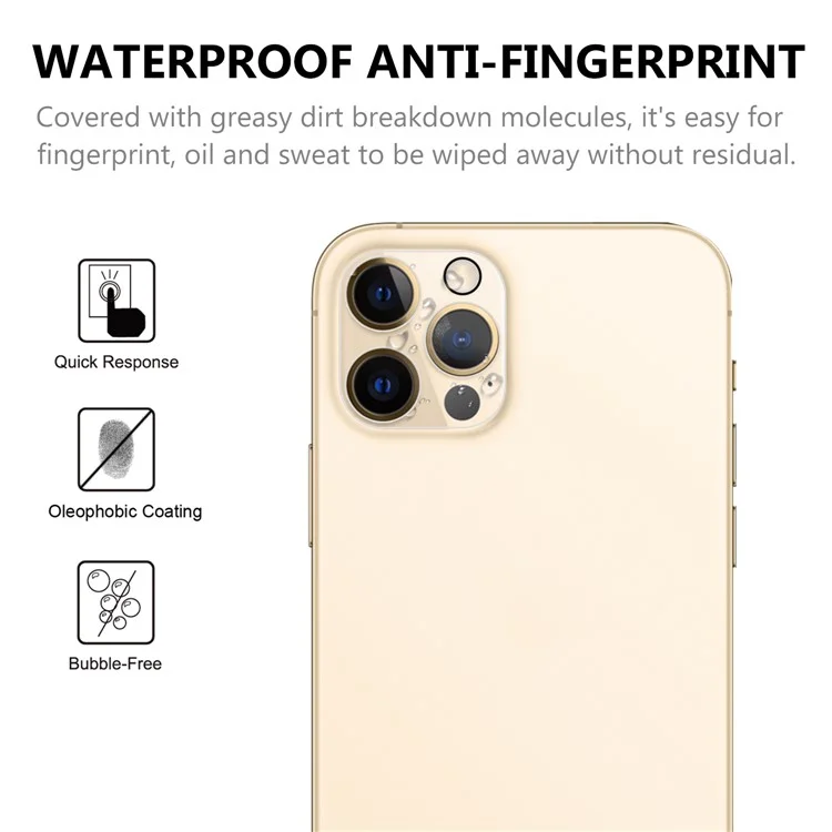 Pour iPhone 12 Pro 2.5D 9H Arc Edge Protecteur d'Écran en Verre Trempé + Film de Protection pour Objectif Caméra