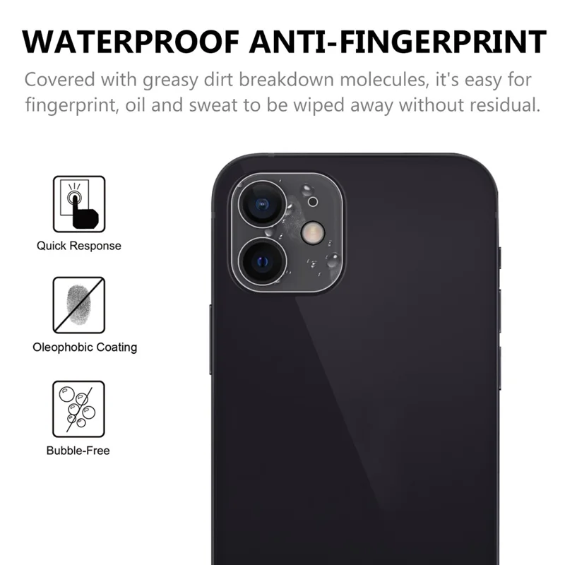 2.5D 9H buekantet forstærket glas skærmprotector + objektivfilm til iPhone 12