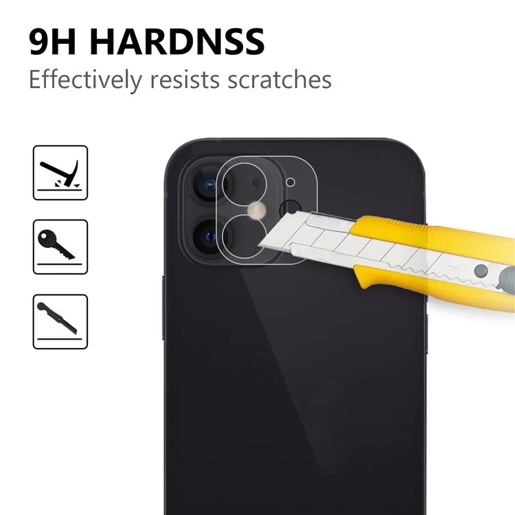 For iPhone 12 mini 5.4 inch Quality 2.5D 9H Arc Edge Tempered Glass Screen Protector + Camera Lens Film