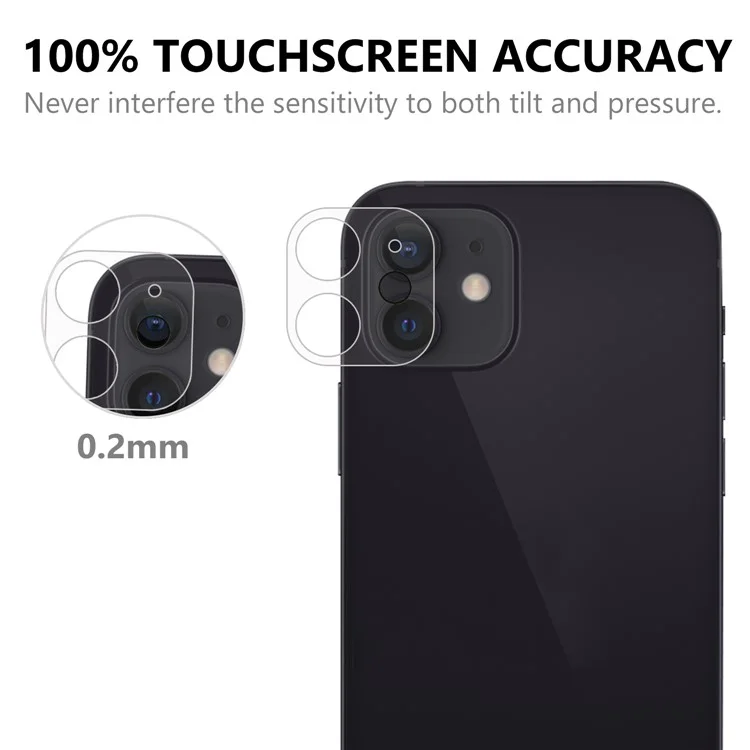 For iPhone 12 mini 5.4 inch Quality 2.5D 9H Arc Edge Tempered Glass Screen Protector + Camera Lens Film