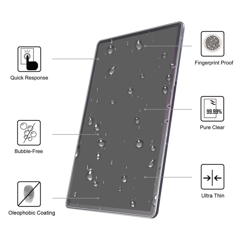 Full Coverage Tempered Glass Screen Protector Film Straight Edge for Lenovo Tab P11 Pro