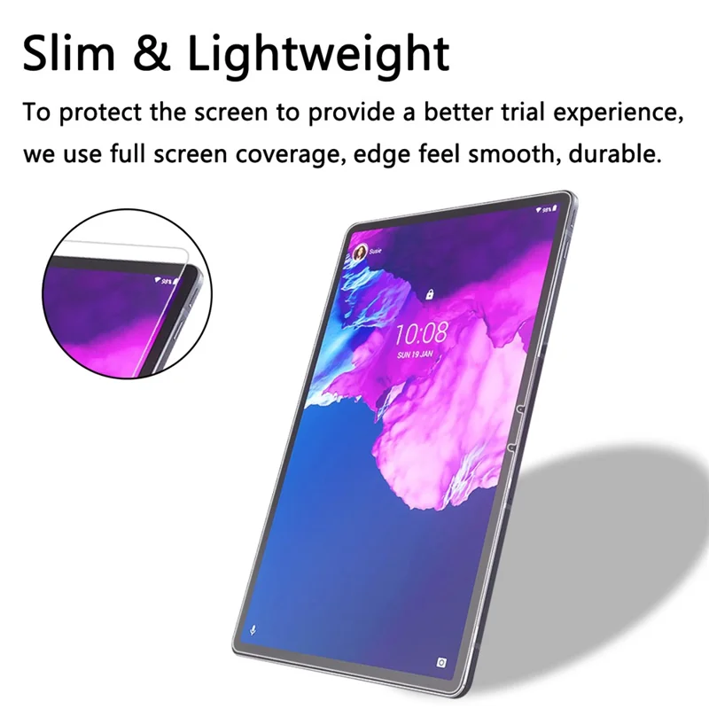Full Coverage Tempered Glass Screen Protector Film Straight Edge for Lenovo Tab P11 Pro
