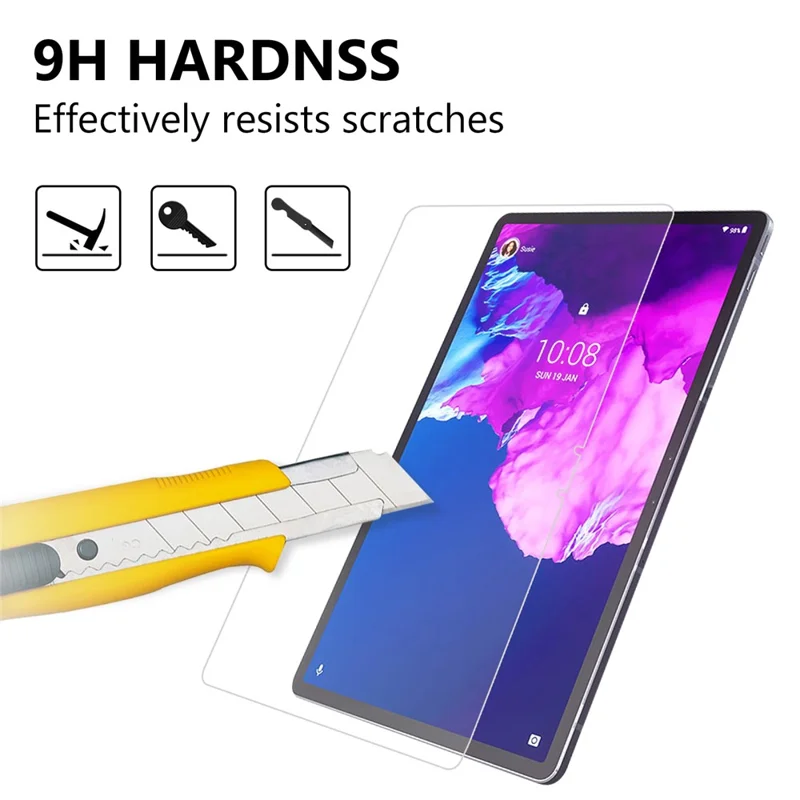 Full Coverage Tempered Glass Screen Protector Film Straight Edge for Lenovo Tab P11 Pro