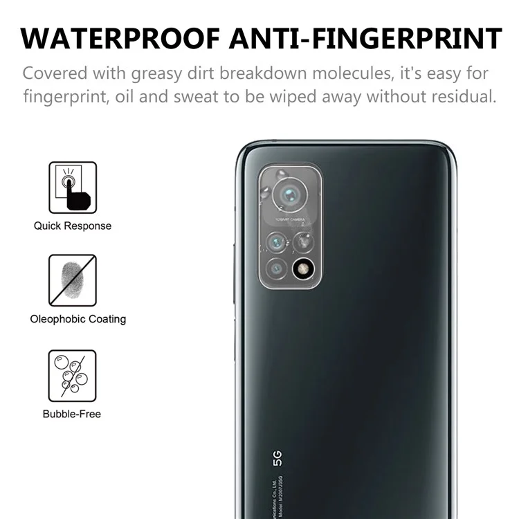 For Xiaomi Mi 10T Pro 5G Full Glue Tempered Glass Screen Protector Black + Camera Lens Film
