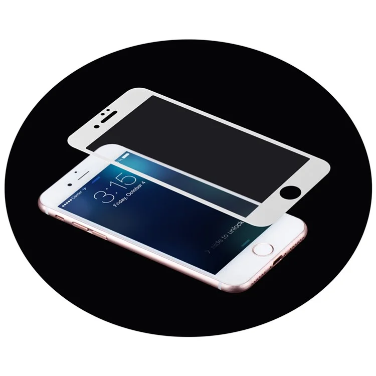 MOMAX for iPhone 7 Plus Glossy Full Size Curved Nanometer Tempered Glass Screen Protector 0.2mm - White