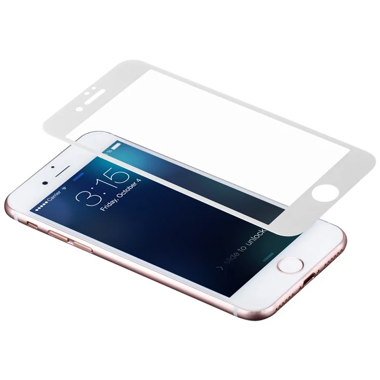 MOMAX for iPhone 7 Plus Glossy Full Size Curved Nanometer Tempered Glass Screen Protector 0.2mm - White