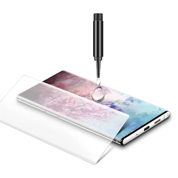 AMORUS 3D Curved Full Glue UV Tempered Glass Screen Film [UV Light Irradiation] for Samsung Galaxy Note 10 Plus