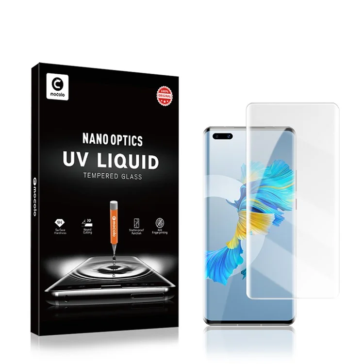 MOCOLO 3D Curved [UV Light Irradiation] Tempered Glass UV Film para la Pantalla del Huawei Mate 40 Pro