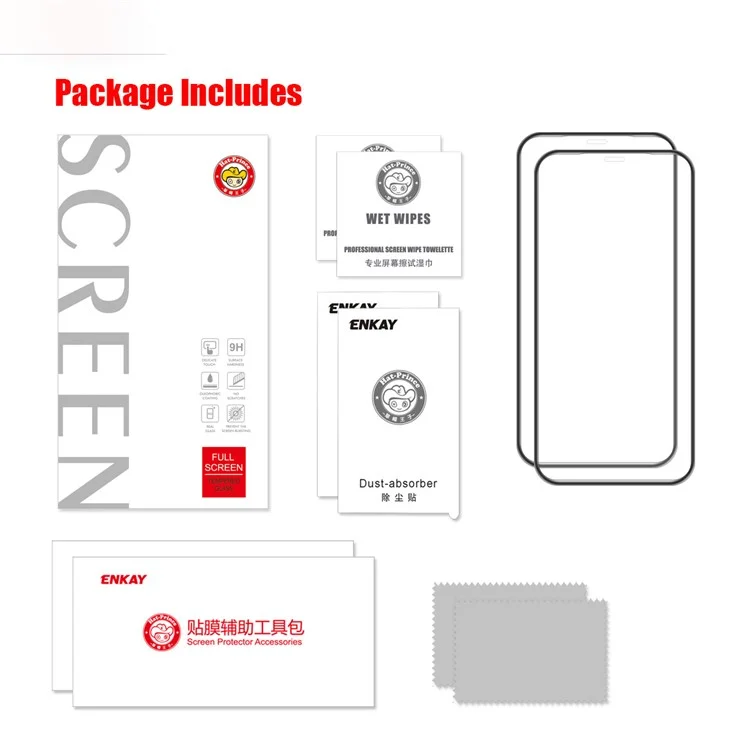 2 Stück / Set ENKAY HAT PRINCE Full Glue Complete Covering Tempered Glass Screen Protector für iPhone 12 Pro / iPhone 12