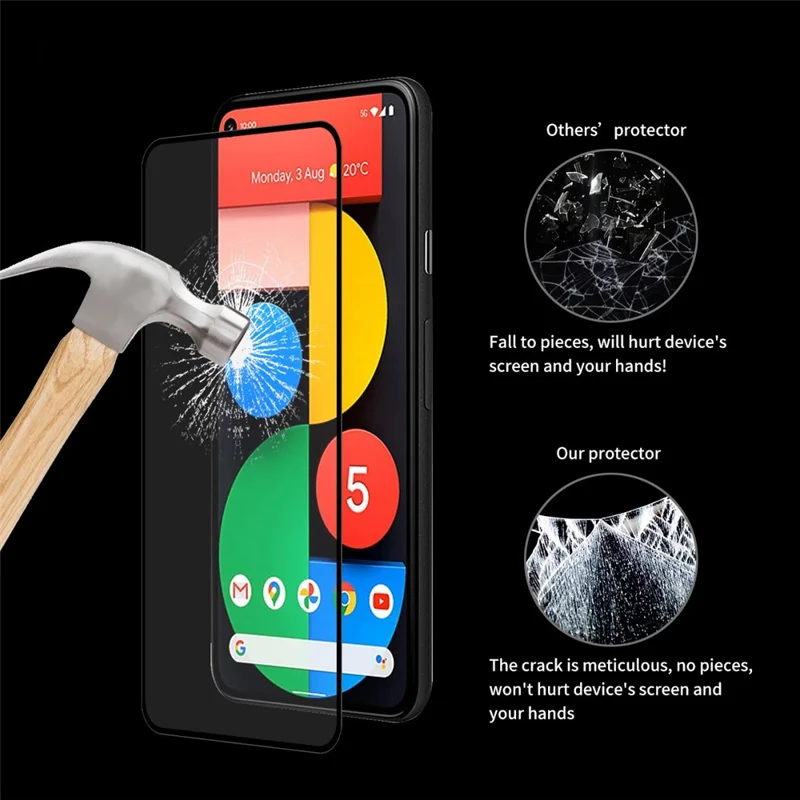 ENKAY HAT PRINCE Full Glue Full Covering Tempered Glass Protector for Google Pixel 5