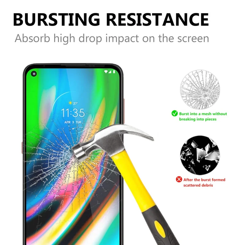 Full Coverage Full Glue Tempered Glass Screen Protector for Motorola Moto G9 Plus