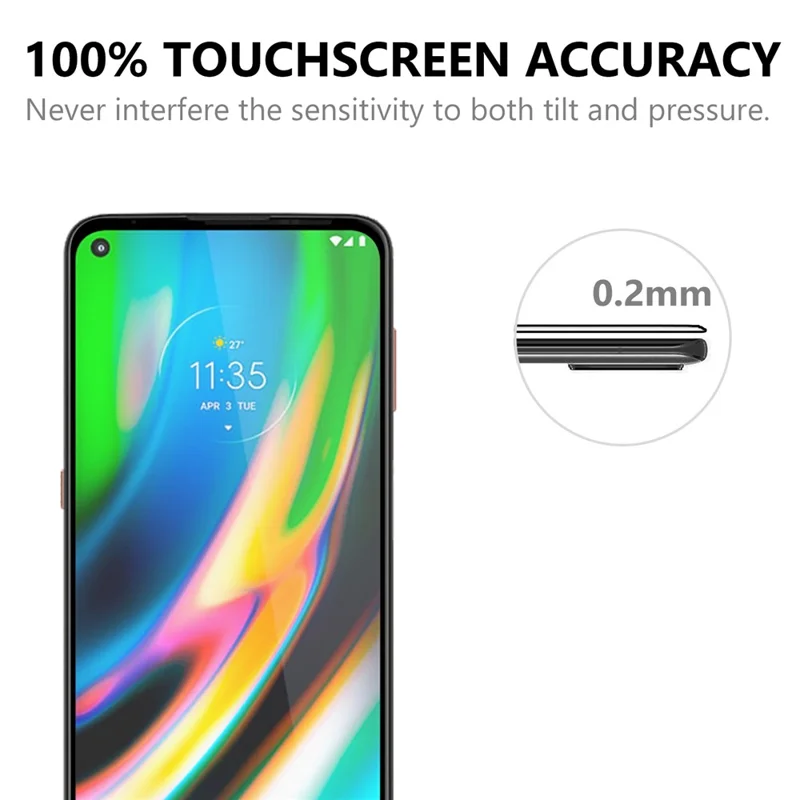 Full Coverage Full Glue Tempered Glass Screen Protector for Motorola Moto G9 Plus