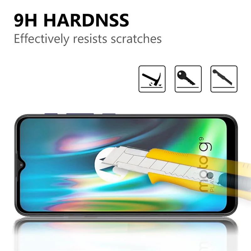Full Coverage Tempered Glass Screen Guard Film (Full Glue) for Motorola Moto G9 Play