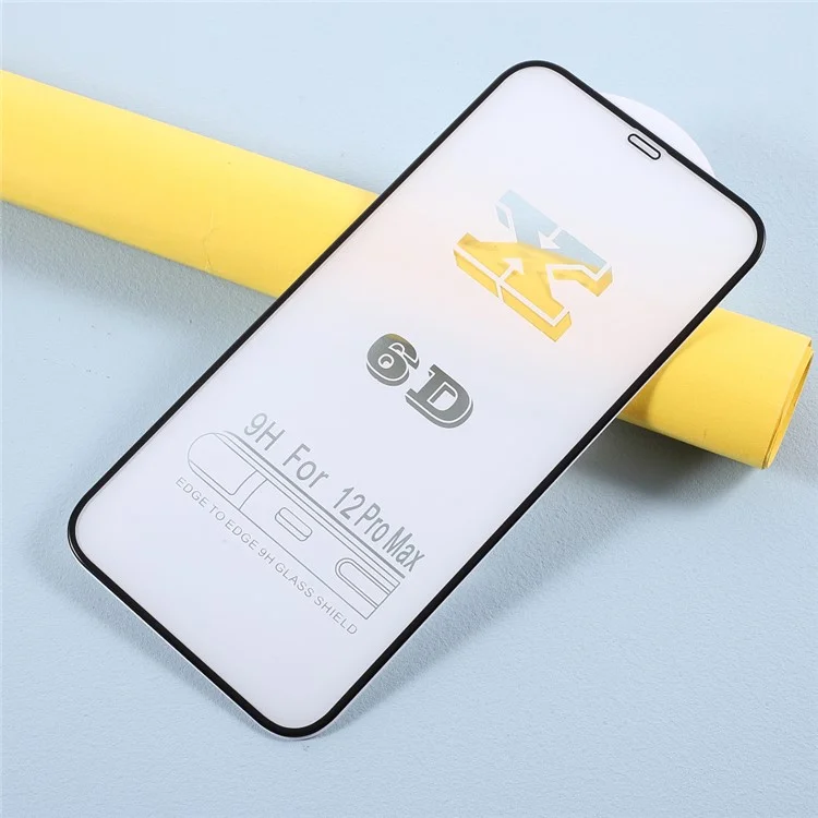 6D Full Size Cold Carving Tempered Glass Screen Film (Full Glue) for iPhone 12 / 12 Pro