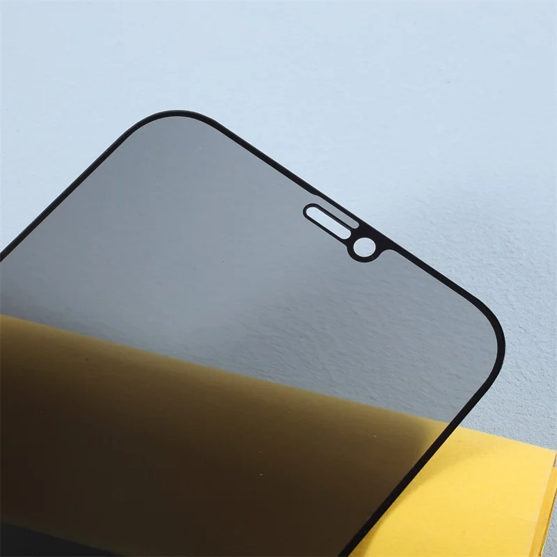 Anti-peep Full Covering Silk Print Tempered Glass Screen Protector (Side Glue) for iPhone 12 / 12 Pro