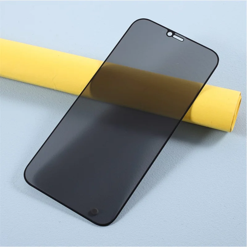 Anti-peep Full Covering Silk Print Tempered Glass Screen Protector (Side Glue) for iPhone 12 / 12 Pro