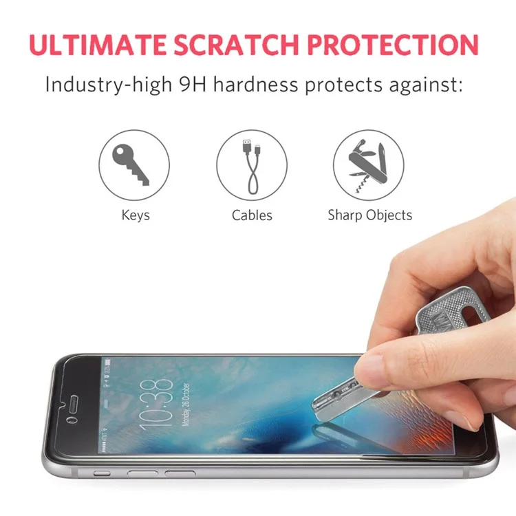 HAT PRINCE for iPhone 8 Plus/7 Plus Tempered Glass Screen Protector 0.26mm 9H 2.5D Arc Edge