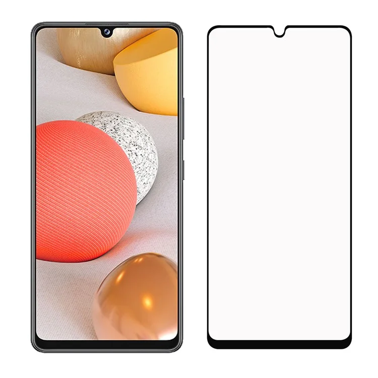 Pour Samsung Galaxy A42 5G Colle Plein Cover Plein Glass Screen Screen Protector Avec Bords Noirs