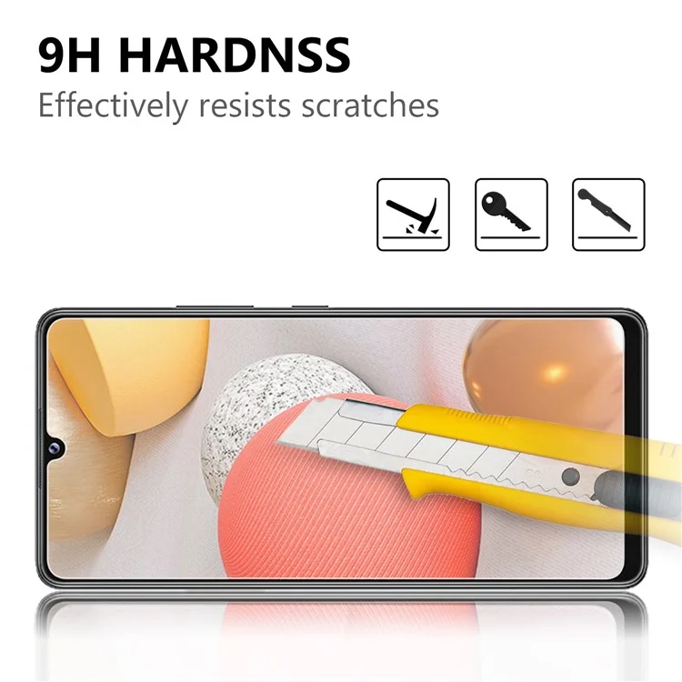 Protecteur d'écran en verre trempé à bordure arquée 2,5D pour Samsung Galaxy A42 5G