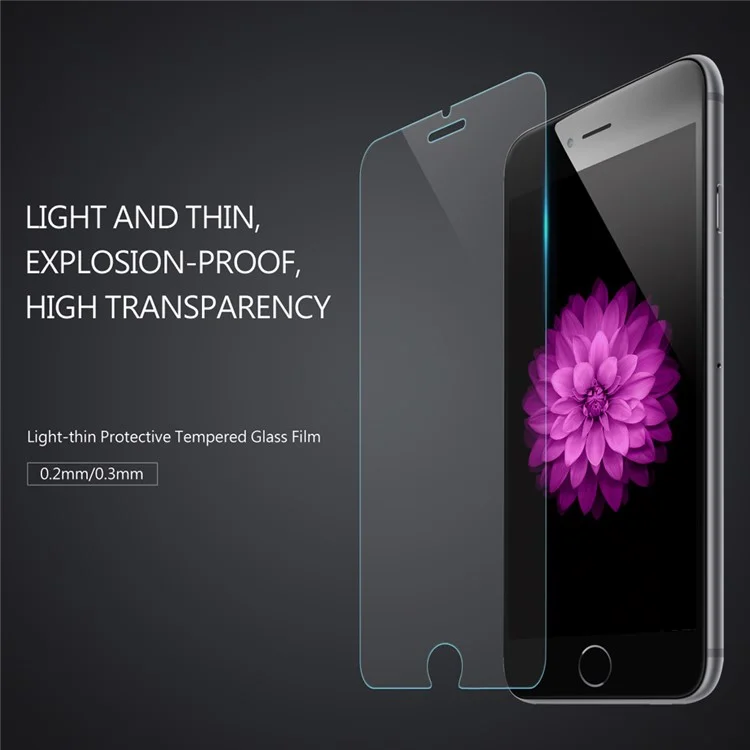 BASEUS 0.2mm HD Full Glue Tempered Glass Guard Film for iPhone 8 Plus/7 Plus Arc Edge - Transparent